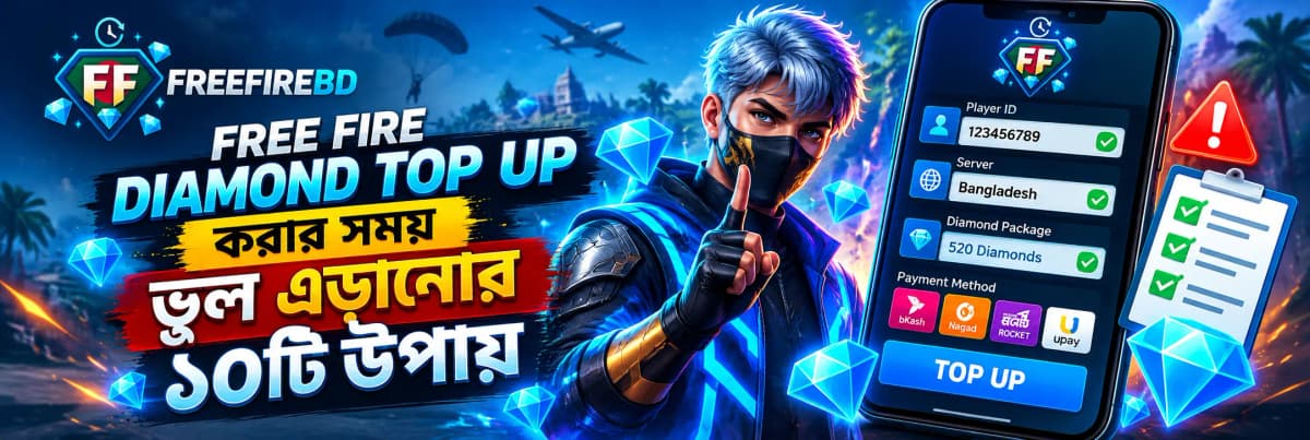 Free Fire Diamond Top Up করার সময় ভুল এড়ানোর ১০টি উপায়