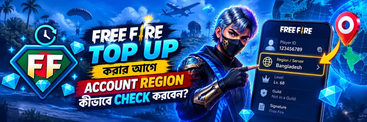 Free Fire Top Up করার আগে Account Region কীভাবে Check করবেন?